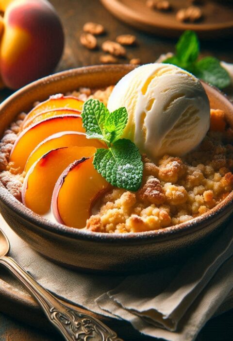 Delicious Peach Crumble Dessert
