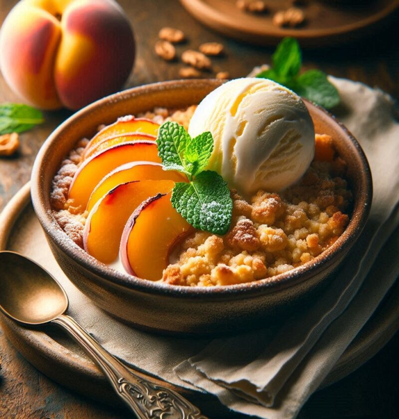 Delicious Peach Crumble Dessert